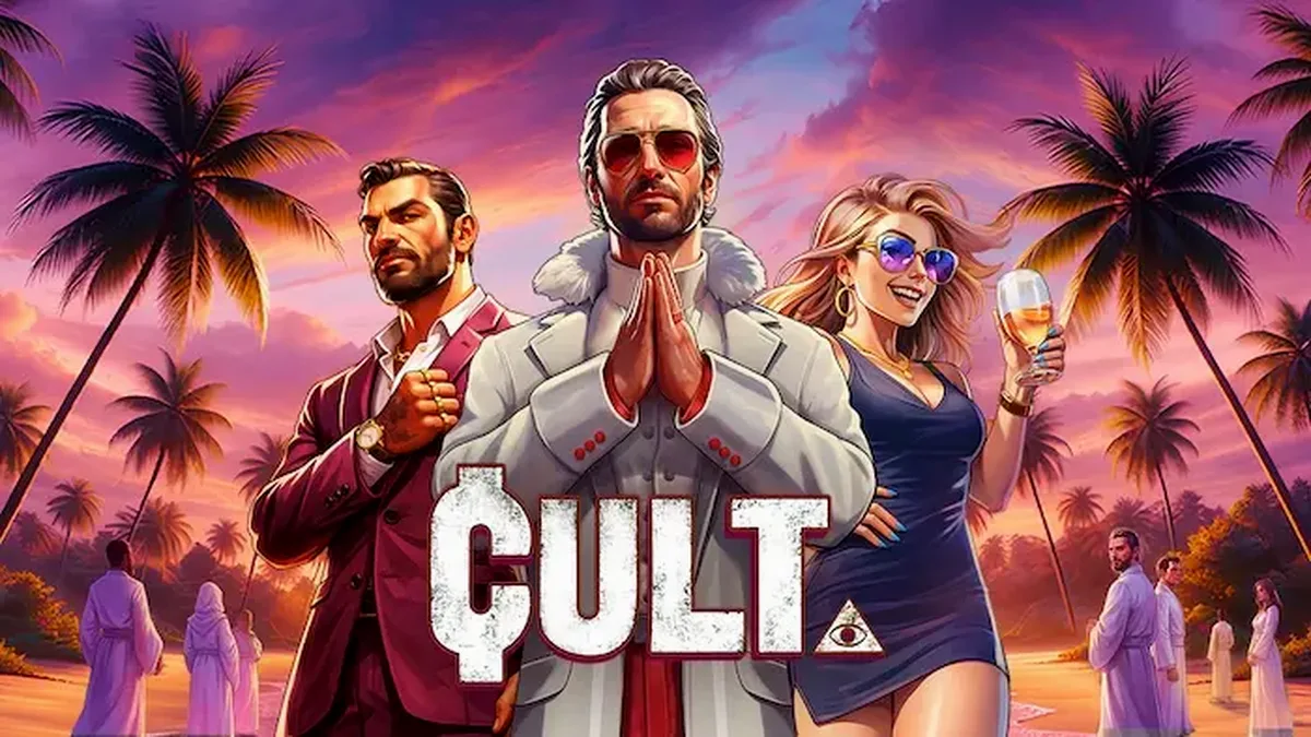 Cena sombria do jogo de slot Cult com símbolos ocultistas